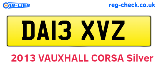 DA13XVZ are the vehicle registration plates.