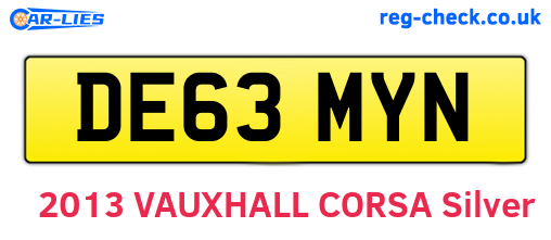DE63MYN are the vehicle registration plates.
