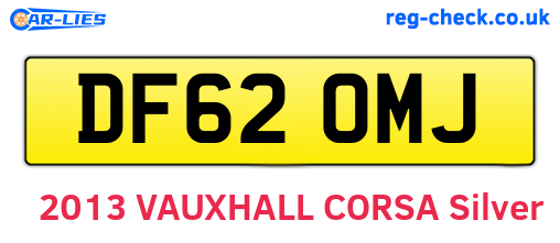 DF62OMJ are the vehicle registration plates.