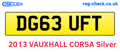 DG63UFT are the vehicle registration plates.