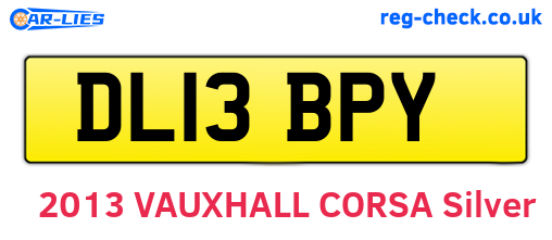 DL13BPY are the vehicle registration plates.