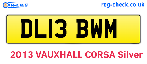DL13BWM are the vehicle registration plates.