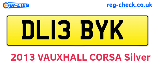 DL13BYK are the vehicle registration plates.