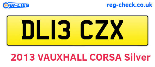 DL13CZX are the vehicle registration plates.