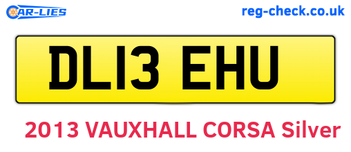DL13EHU are the vehicle registration plates.