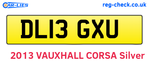 DL13GXU are the vehicle registration plates.