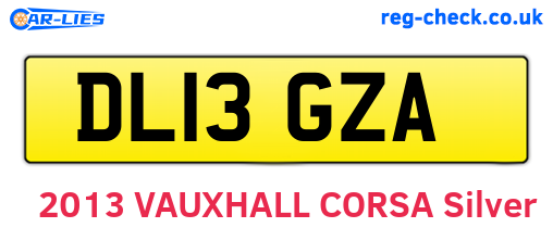 DL13GZA are the vehicle registration plates.