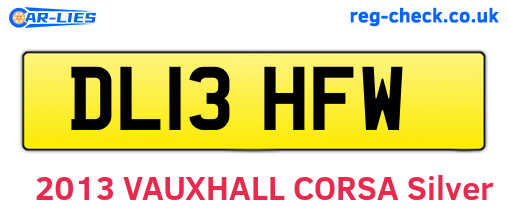 DL13HFW are the vehicle registration plates.