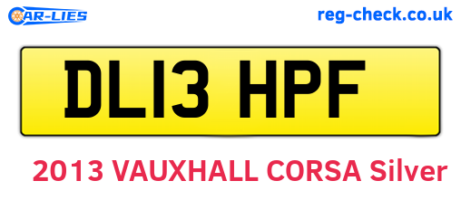 DL13HPF are the vehicle registration plates.