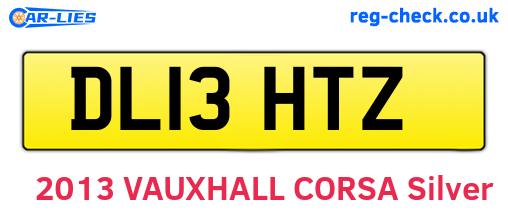 DL13HTZ are the vehicle registration plates.