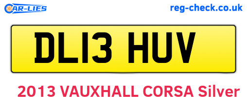 DL13HUV are the vehicle registration plates.