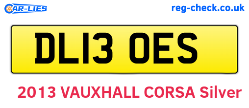 DL13OES are the vehicle registration plates.