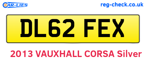 DL62FEX are the vehicle registration plates.