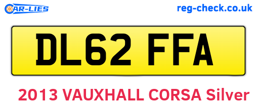 DL62FFA are the vehicle registration plates.