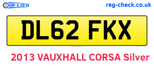 DL62FKX are the vehicle registration plates.