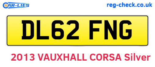 DL62FNG are the vehicle registration plates.
