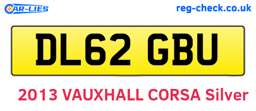 DL62GBU are the vehicle registration plates.