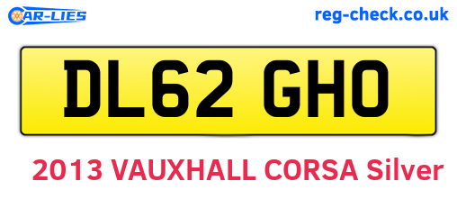 DL62GHO are the vehicle registration plates.