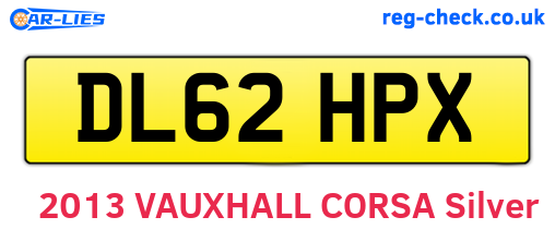 DL62HPX are the vehicle registration plates.