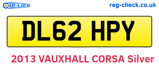 DL62HPY are the vehicle registration plates.