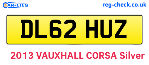 DL62HUZ are the vehicle registration plates.