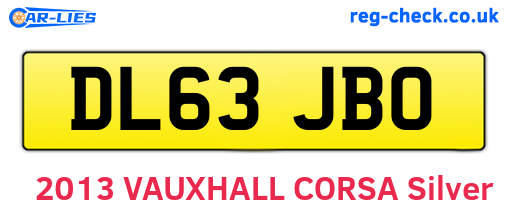DL63JBO are the vehicle registration plates.
