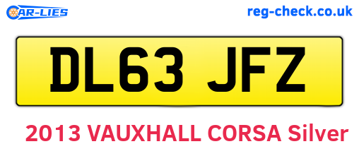 DL63JFZ are the vehicle registration plates.