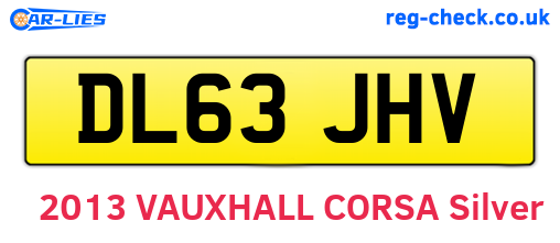 DL63JHV are the vehicle registration plates.
