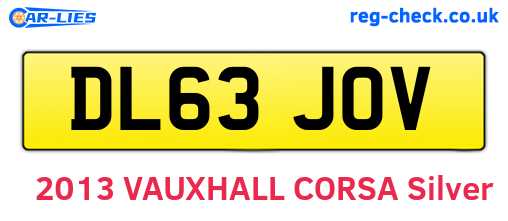 DL63JOV are the vehicle registration plates.