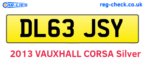 DL63JSY are the vehicle registration plates.