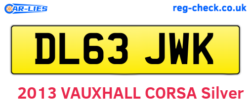 DL63JWK are the vehicle registration plates.