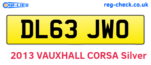 DL63JWO are the vehicle registration plates.