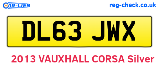 DL63JWX are the vehicle registration plates.