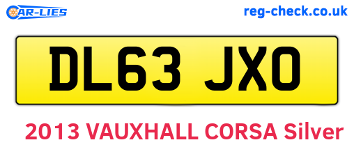 DL63JXO are the vehicle registration plates.