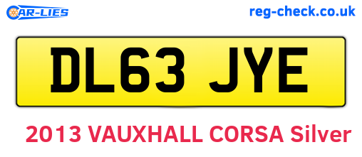 DL63JYE are the vehicle registration plates.