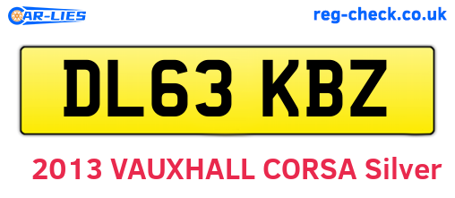 DL63KBZ are the vehicle registration plates.