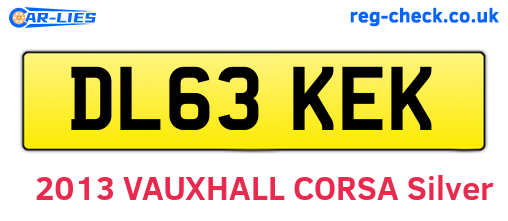 DL63KEK are the vehicle registration plates.