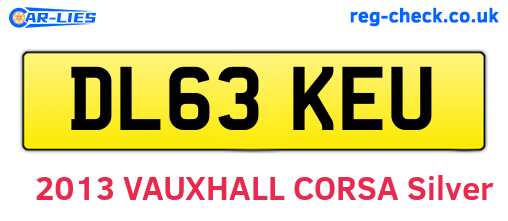 DL63KEU are the vehicle registration plates.