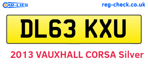 DL63KXU are the vehicle registration plates.