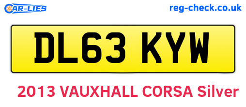 DL63KYW are the vehicle registration plates.