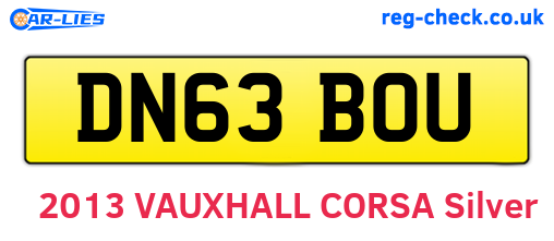DN63BOU are the vehicle registration plates.