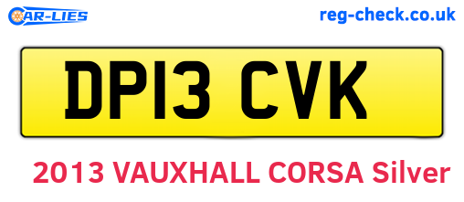 DP13CVK are the vehicle registration plates.