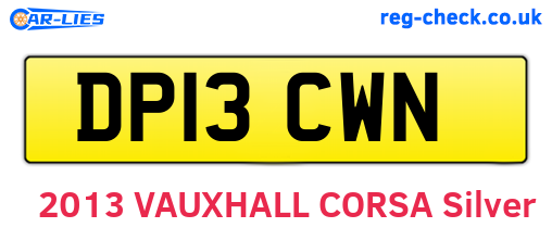 DP13CWN are the vehicle registration plates.