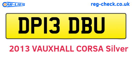 DP13DBU are the vehicle registration plates.