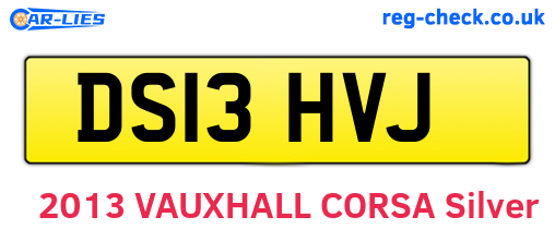 DS13HVJ are the vehicle registration plates.