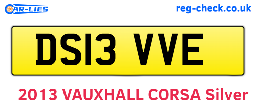 DS13VVE are the vehicle registration plates.