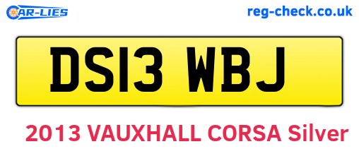 DS13WBJ are the vehicle registration plates.