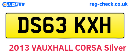 DS63KXH are the vehicle registration plates.