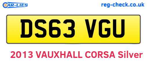 DS63VGU are the vehicle registration plates.