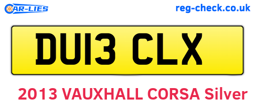 DU13CLX are the vehicle registration plates.